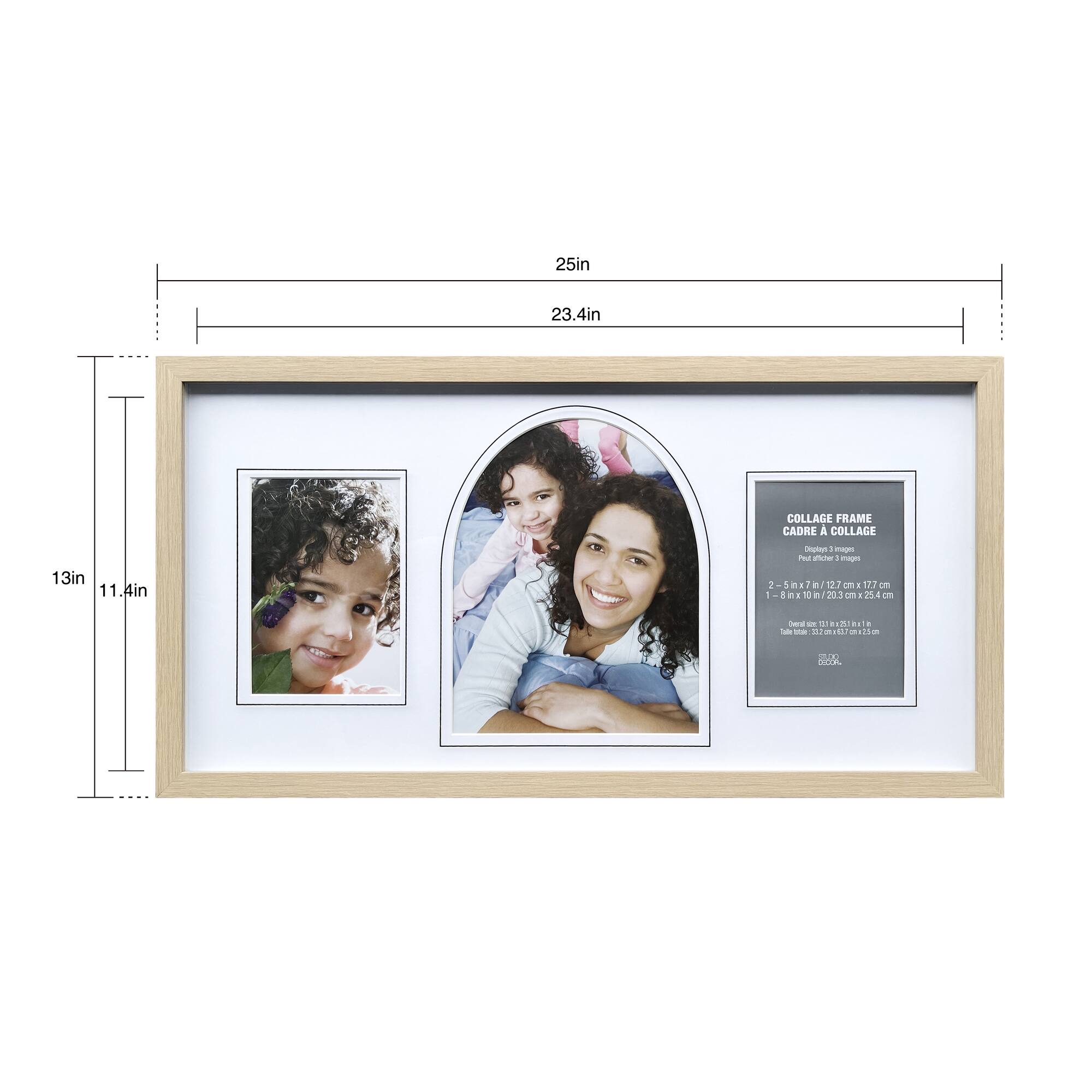 3 Opening Natural Woodgrain Collage Frame with Mat by Studio Décor®